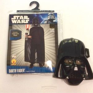 Star Wars Darth Vader Cape & Mask Costume Cosplay Ages 4/6